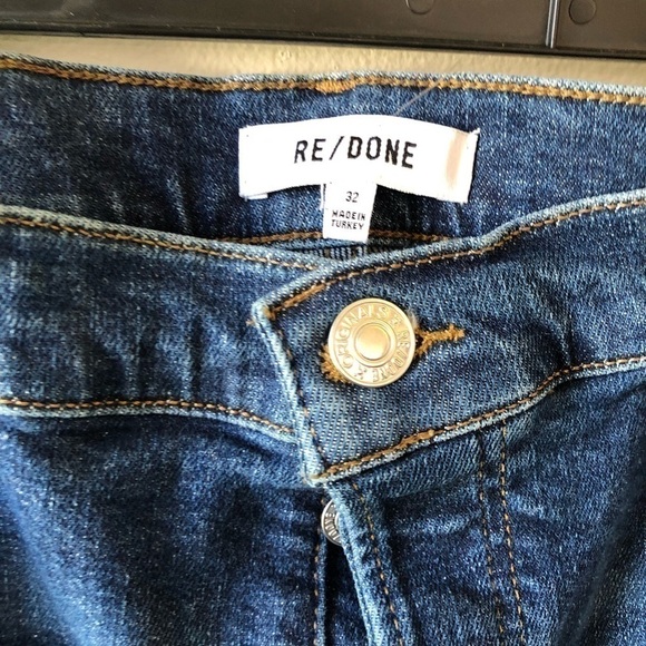 Re/Done Blue High Rise Loose Button Fly in Jetty Jeans 32 - Picture 8 of 15